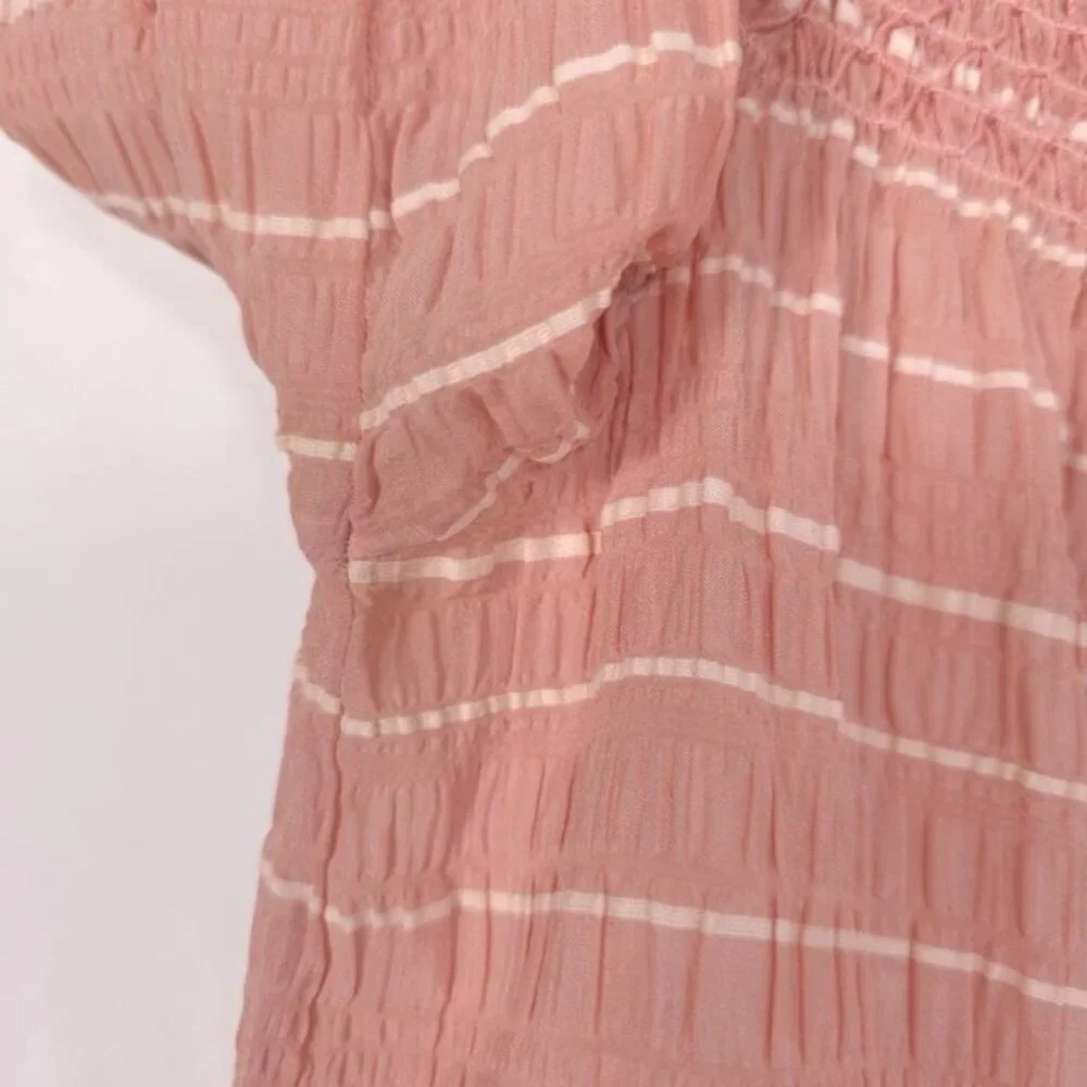 TORY BURCH Women's Top‎ Size 6 SILK Blend Pink Chiffon LS Off Shoulder 13121197